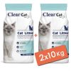 Clear Cat Kokusuz Topaklanan Doğal Bentonit Kedi Kumu İnce 2x10 Kg