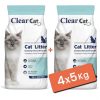 Clear Cat Kokusuz Topaklanan Doğal Bentonit Kedi Kumu İnce 4x5 Kg