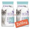 Clear Cat Lavantalı Topaklanan Doğal Bentonit Kedi Kumu İnce 2x10 Kg