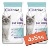 Clear Cat Lavantalı Topaklanan Doğal Bentonit Kedi Kumu İnce 4x5 Kg