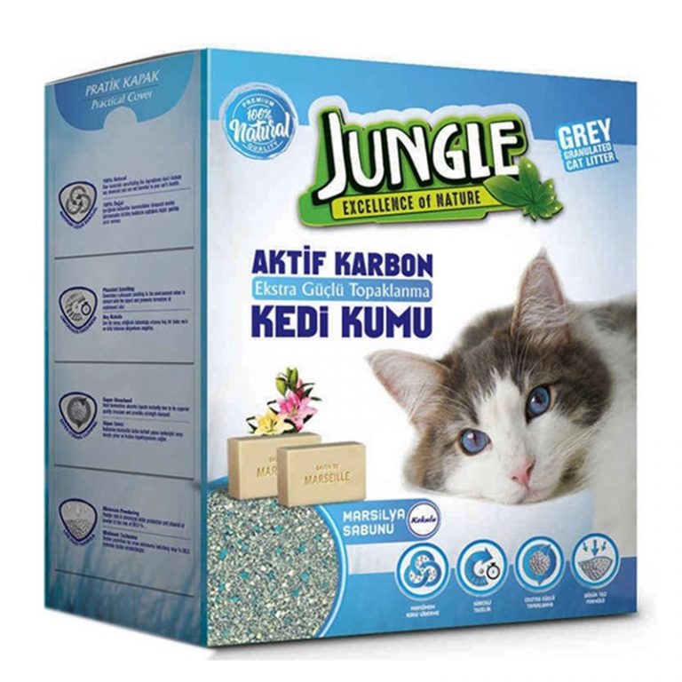 Jungle Karbonlu ve Marsilya Sabunlu İnce Taneli Topaklanan Kedi Kumu 6